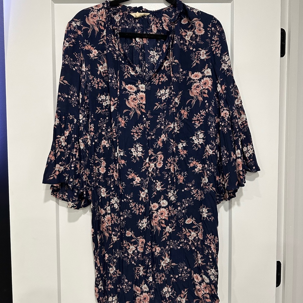 Lucky Brand Navy and Pink Floral Dress